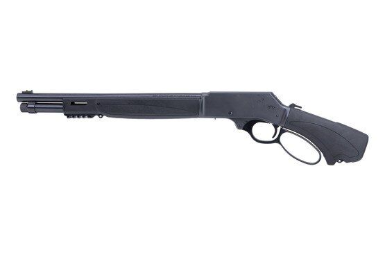 Henry Repeating Arms Lever Action Axe .410 Shotgun with black synthetic forend.